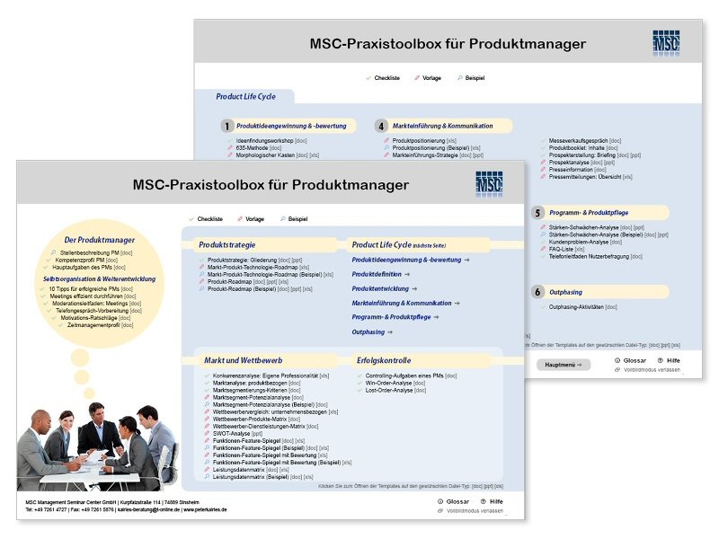 1. Produktbild MSC-Praxistoolbox f&uuml;r Produktmanager