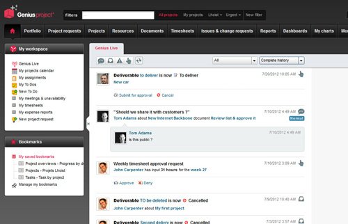 Webbasierte Projektmanagement-Software mit SAP- & MS Project-Integration 1. Produktbild Genius Project