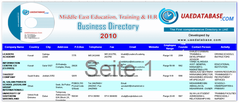 Screenshot Middle East Education Training