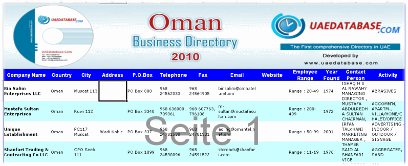 Screenshot Oman Business Directory
