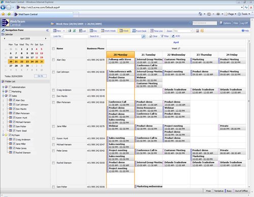 4. Produktbild WebTeam Central - webbasierter Gruppenkalender f�r Exchange